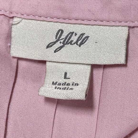J. Jill Grown Up Pink Blouse Shirt Sz L Pleated Details Front and Back Button Up - Picture 10 of 11